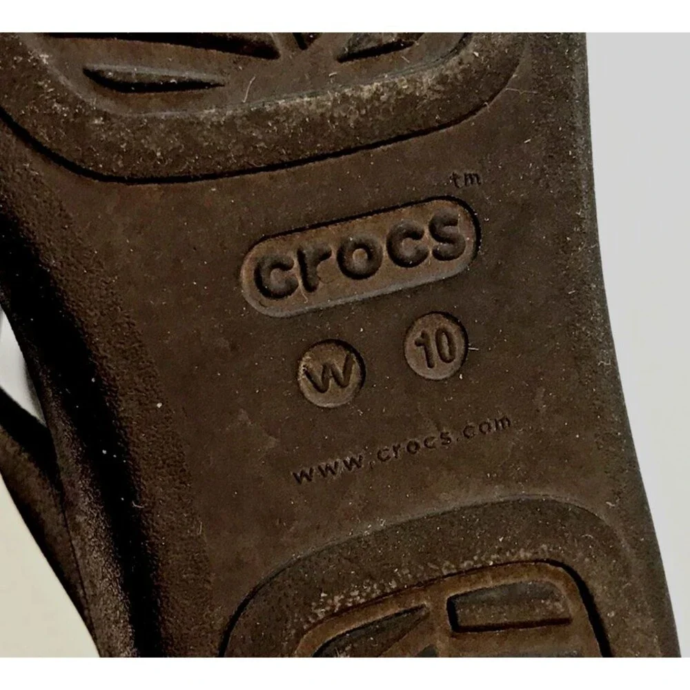 Crocs Monterey Dual Comfort Wedge Sandals Women's 10 Black 206304 Comfort Shoes